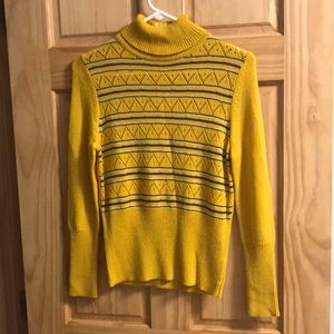 Retro style ski turtleneck yellow xs 70s